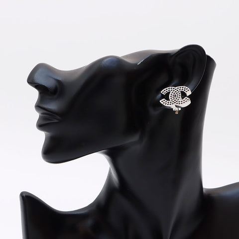 CHANEL COCO Mark punching 2003 Earring Silver WS12304
