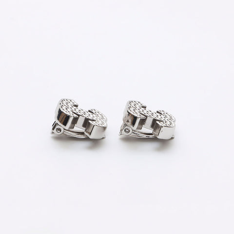 CHANEL COCO Mark punching 2003 Earring Silver WS12304