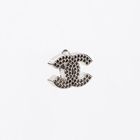CHANEL COCO Mark punching 2003 Earring Silver WS12304
