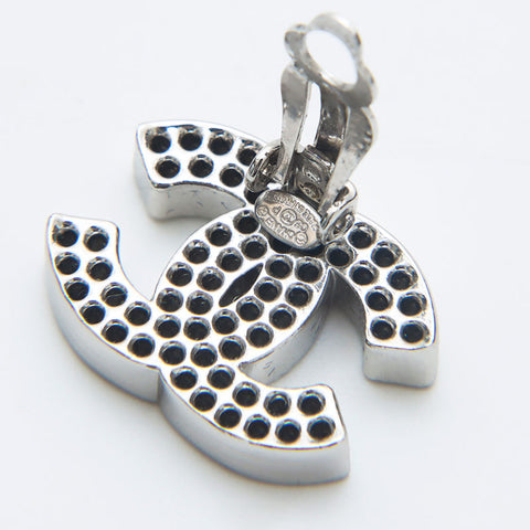 Chanel Coco Mark Punching 2003 boucles d'oreilles Silver WS12304