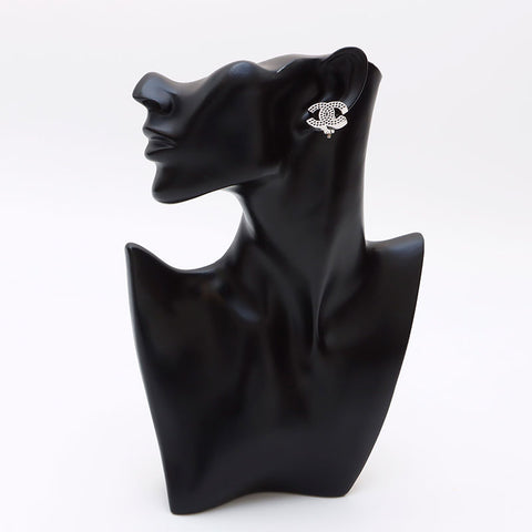 Chanel Coco Mark Punching 2003 boucles d'oreilles Silver WS12304