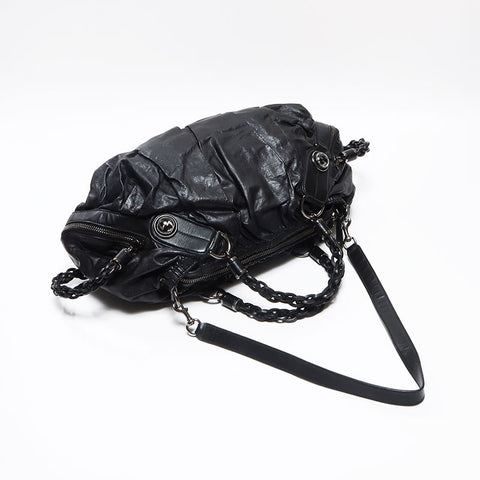 美品 グッチ GUCCI ギャラクシーライン レザー 2way ボストンバッグ ブラック WS13015
