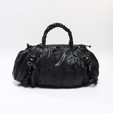 美品 グッチ GUCCI ギャラクシーライン レザー 2way ボストンバッグ ブラック WS13015