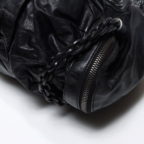 美品 グッチ GUCCI ギャラクシーライン レザー 2way ボストンバッグ ブラック WS13015