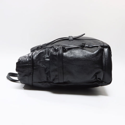 GUCCI Drawstring Leather GG Canvas Marmont Tote Bag black WS13016
