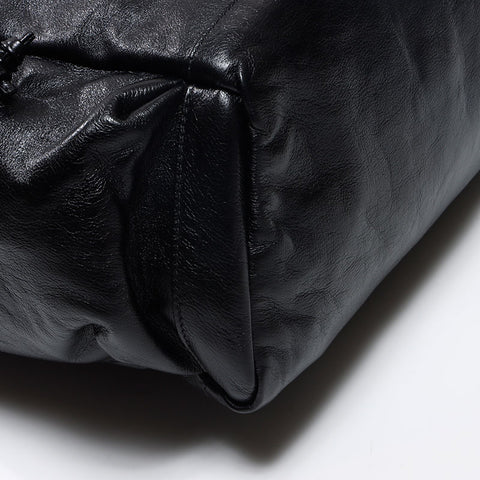 GUCCI Drawstring Leather GG Canvas Marmont Tote Bag black WS13016