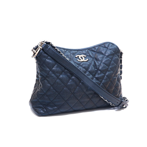 シャネル CHANEL マトラッセ 2WAY ホーボーバッグ キャビアスキン 2013年 ハンドバッグ レザー ブラック WS1628