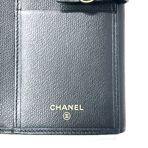 シャネル CHANEL ココボタン レザー ロングウォレット シンプル 無地 メンズ レディース カード収納 長財布 ブラック WS2990