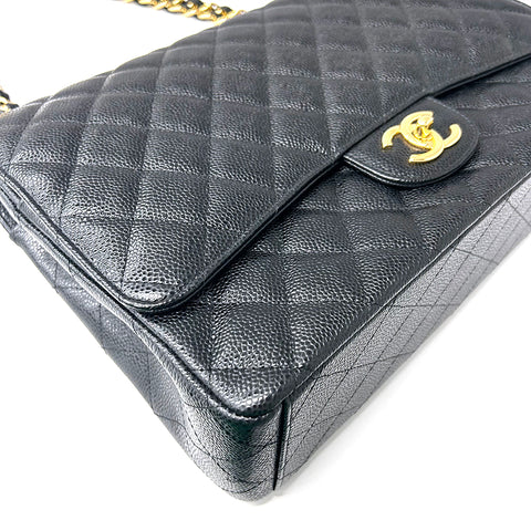 Chanel Chanel Matelasse Big Tomato Jumbo Caviar Skin Chain n ° 12 Classic Simple 2017S-2018S Sac d'épaule noir WS2991