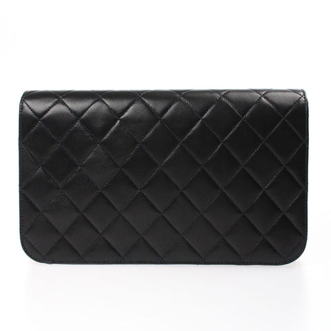 Chanel Chanel Vollklappenmatrasse -Kettenumhängetasche 7. Leder Schwarz P4724