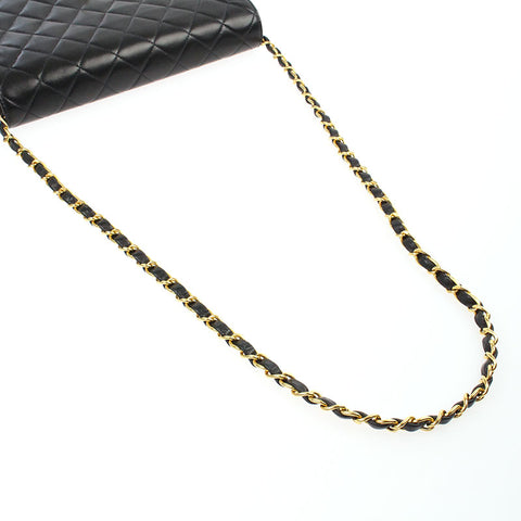 Chanel CHANEL Full Flap Matrasse Chain Shoulder Bag 7th Leather Black P4724