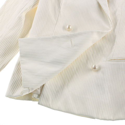 Chanel CHANEL Stripe Jacket Pants Setup 01P Ivory P4869