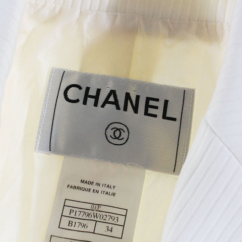 Chanel Chanel Stripe Jacke Hose Setup 01p Elfenbein P4869