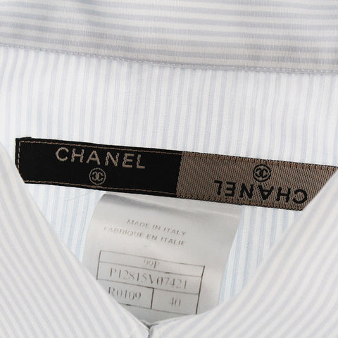 Chanel Chanel -Streifenheizhemdbluse 99p Blue P4964