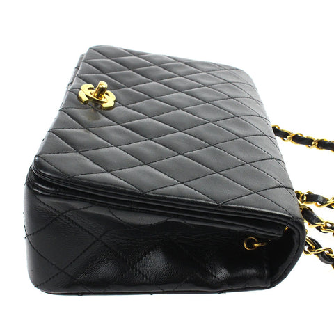 Chanel Chanel Matrasse Sac à bandoulière à volet complet 1er cuir noir P5526