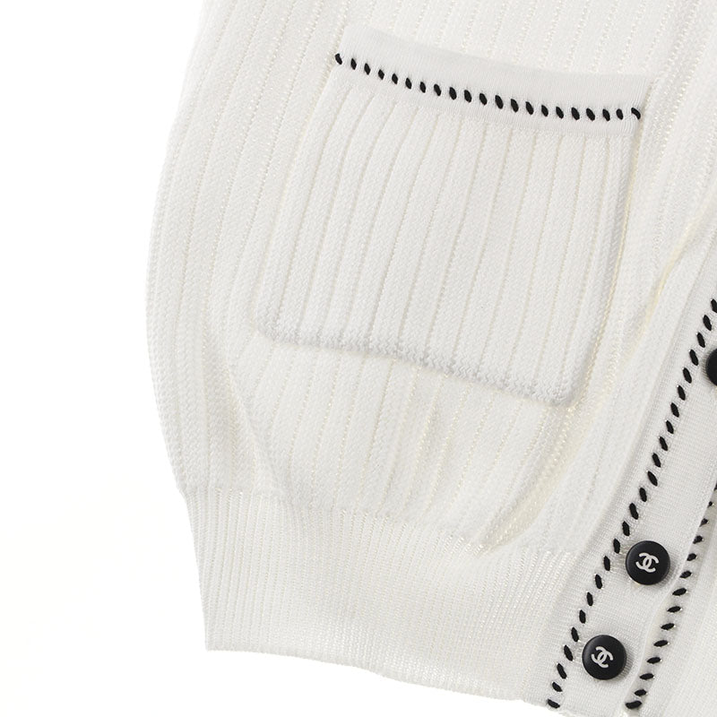 CHANEL - シャネル CHANEL ココボタン 半袖 カーディガン ポリエステル シャネル CHANEL ココボタン 半袖 カーディガン ニット 96P