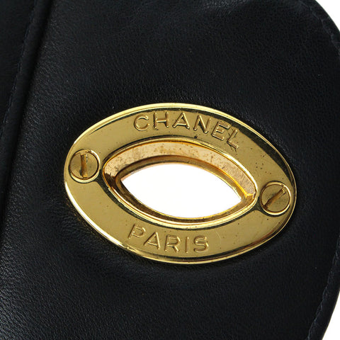 Chanel Chanel Decamatrasse Coco Mark Chain Umhängetasche 4. Leder schwarz p5856