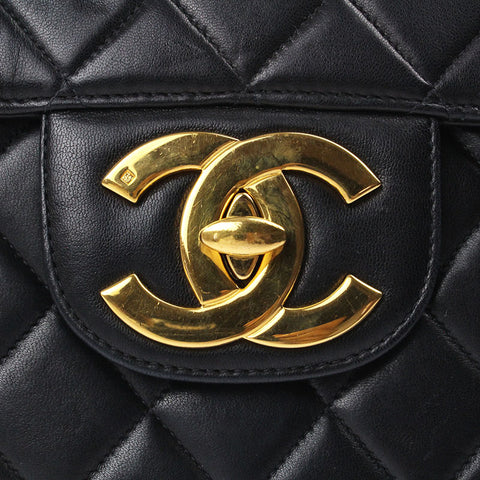 シャネル CHANEL デカマトラッセ ココマーク チェーン ショルダーバッグ 4番台 レザー ブラック P5856