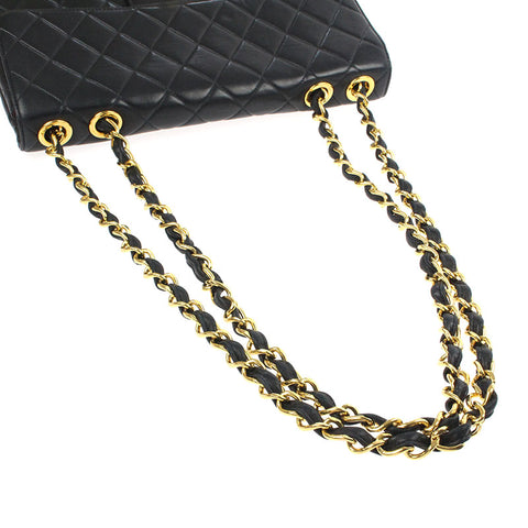 Chanel Chanel Decamatrasse Coco Mark Chain Umhängetasche 4. Leder schwarz p5856