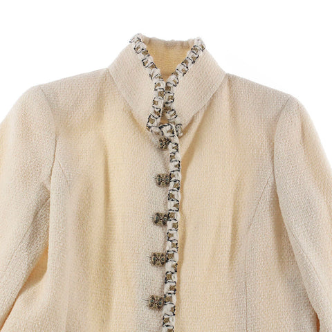 Chanel Chanel Coco Button Tweed Jacke Elfenbein EIT0706P5921