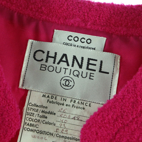 シャネル CHANEL ココボタン ツイード ジャケット スカート セットアップ ピンク P6074