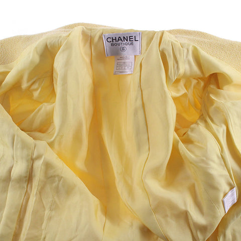 Chanel CHANEL Coco Button Tweed Jacket 98C Yellow P6100