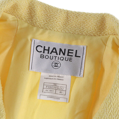 Chanel Chanel Coco Button Tweed Jacke 98C Yellow P6100
