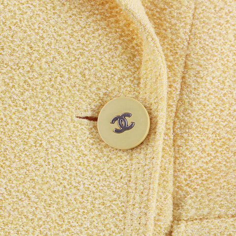 Chanel chanel coco bouton veste en tweed 98c jaune p6100