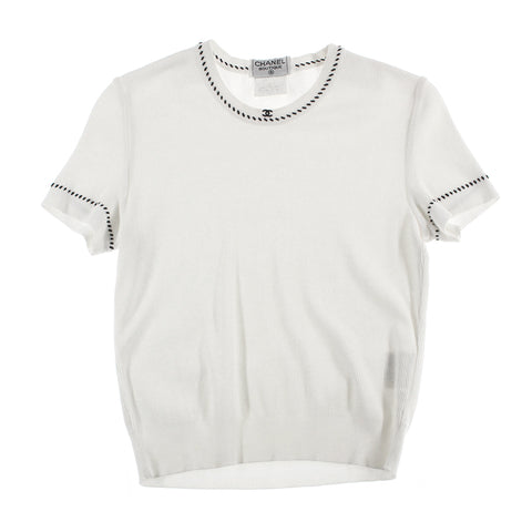 Chanel CHANEL Rib Knit Short Sleeve Cut Saw Short Sleeve T -shirt Coco – NUIR  VINTAGE