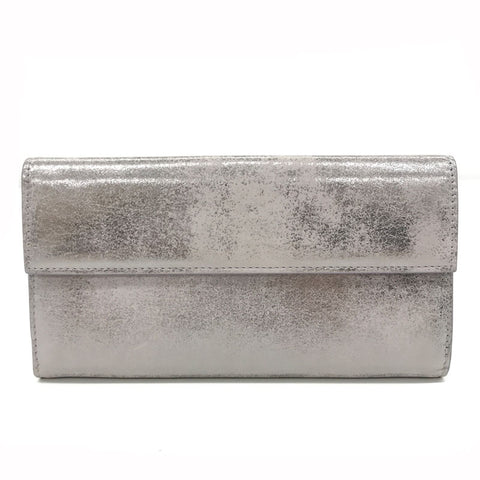 Balenciaga BALENCIAGA Classic Fastener Fold Wallet Leather Silver P11663