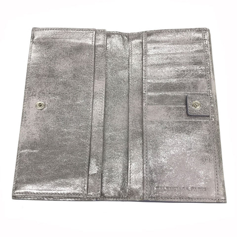 Balenciaga BALENCIAGA Classic Fastener Fold Wallet Leather Silver P11663
