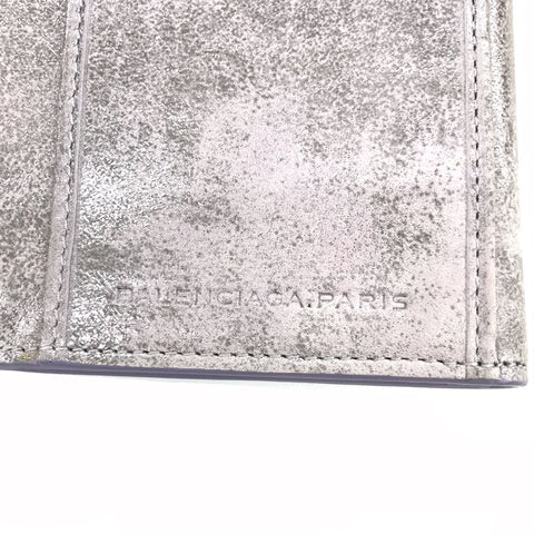 Balenciaga BALENCIAGA Classic Fastener Fold Wallet Leather Silver P11663