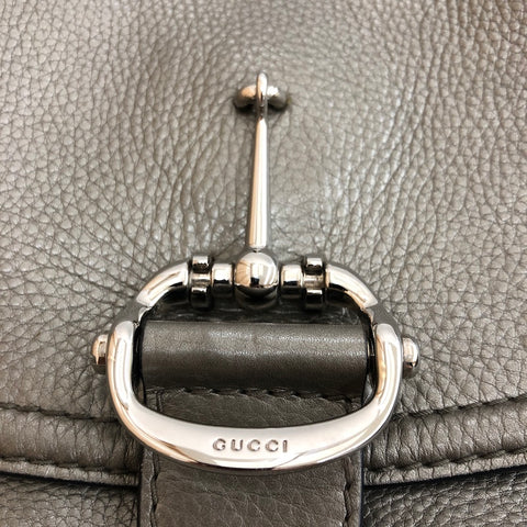 グッチ GUCCI フリンジ  バンブー ハンド ショルダーバッグ レザー シルバー系 C2340