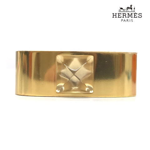 HERMES HERMES徽标手镯Gold EIT0470