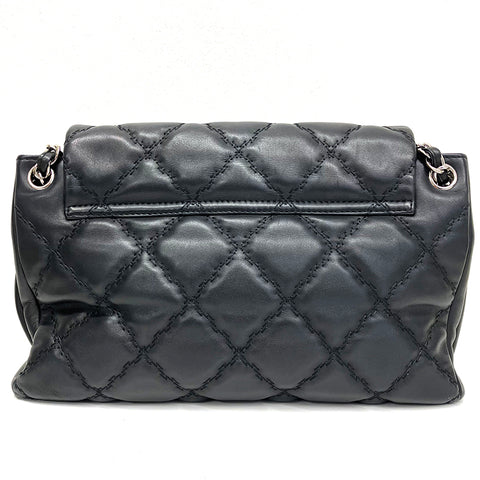 Chanel Chain Sac à bandoulière Sac à bandoulière en cuir noir FF1709