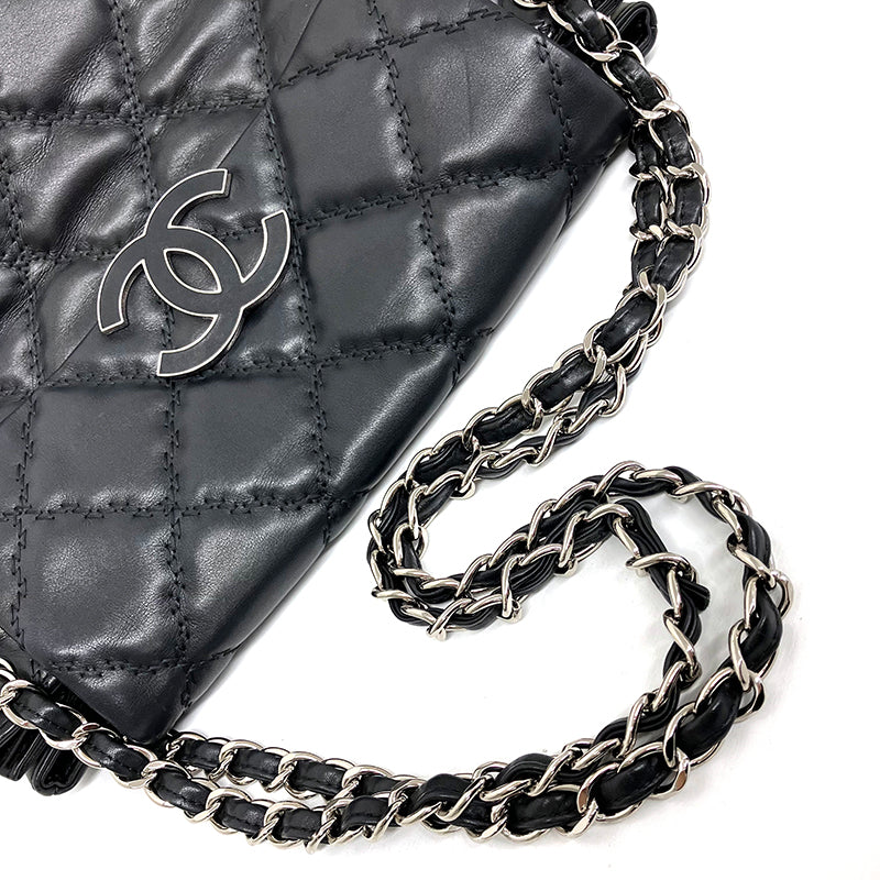 Chanel Chain Shoulder Bag Shoulder Bag Leather Black FF1709
