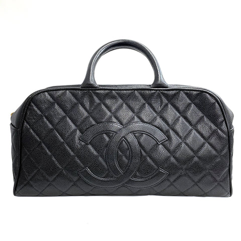 シャネル CHANEL マトラッセ ココマーク キャビア 2003-2004年 ハンドバッグ カーフ ブラック WS2134