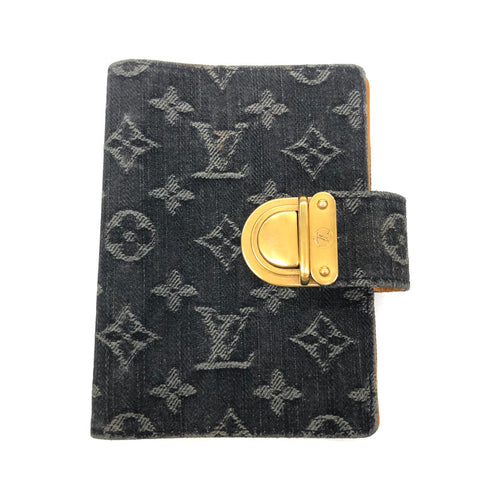 Louis Vuitton Louis Vuitton Monogram Agenda MM R21038 Notebook Cover Denim Black P11641