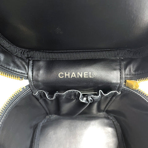 シャネル CHANEL ココマーク バニティバッグ 1996-1997年 ハンドバッグ VINTAGE 中古 定番 カーフ ブラック WS2228