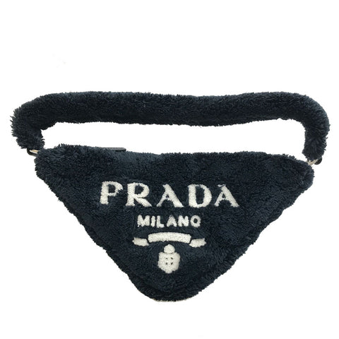 プラダ PRADA トライアングルロゴ パイル ハンドバッグ ブラック P12616