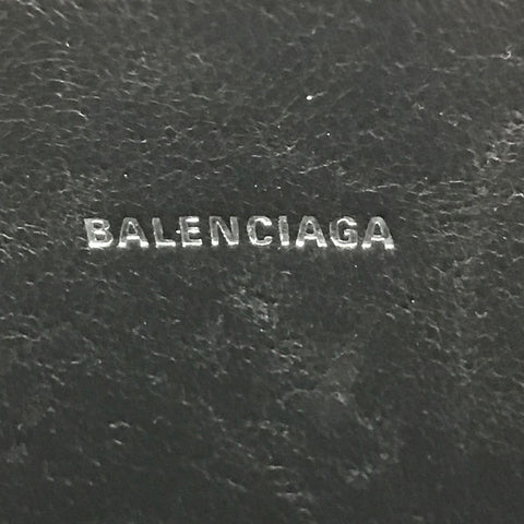 バレンシアガ BALENCIAGA ロゴ ショルダーバッグ レザー ブラック P12618