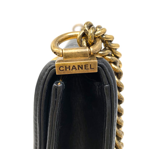 シャネル CHANEL ボーイ シャネル チェーン 2012〜2013年 ショルダーバッグ ラムスキン ブラック×ゴールド WS1902