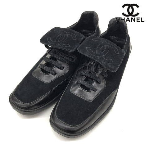 香奈儿可可商标36运动鞋绒面革黑色P11670