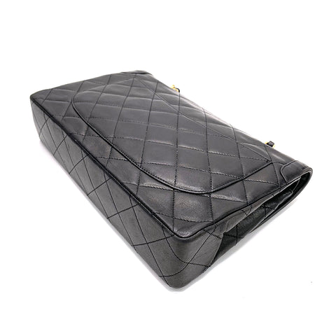 Chanel Lambskin Matelasse W-Flap-Kette Paris Limited Umhängetasche Schwarz WS1564