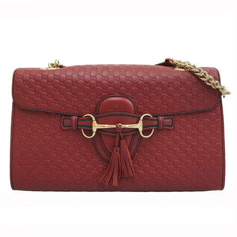 Gucci Gucci Microgucci Shima Umhängetasche Leder rot P11757