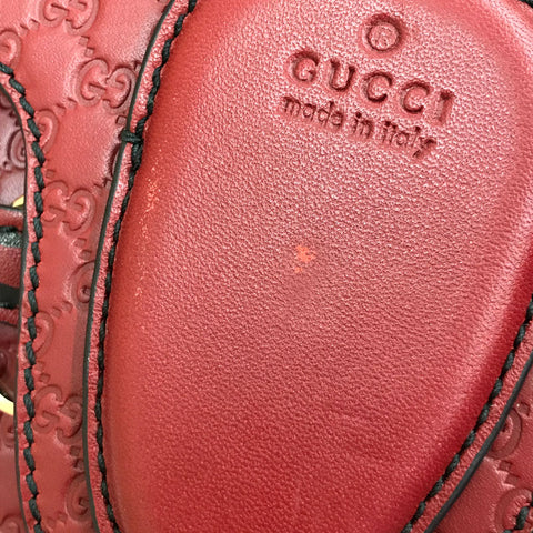 Gucci Micro Guccishima肩带皮革红色P11757