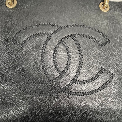 シャネル CHANEL ソフト キャビアスキン デカココ ハンドバッグ VINTAGE 中古 定番 ブラック WS1569