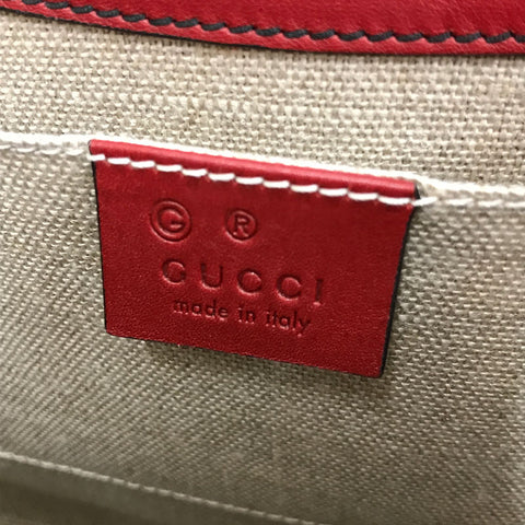 Gucci Micro Guccishima肩带皮革红色P11757