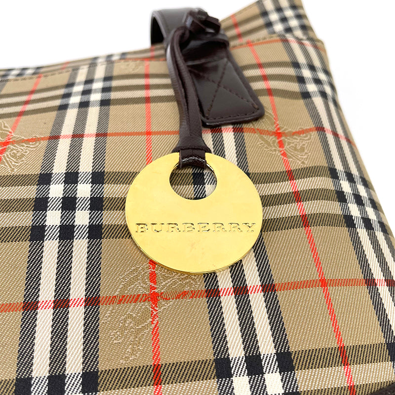 バーバリー BURBERRY ノバチェック レザー キャンバス ショルダー