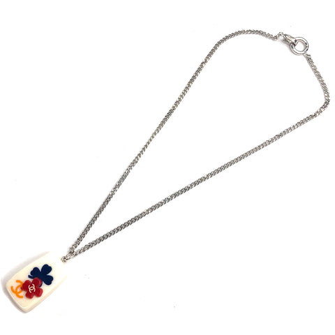 Chanel Coco Mark Four Leaf Clover 2004 Necklace Multicolor WS1827